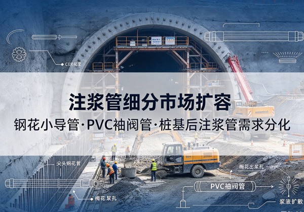 大洼注浆管细分市场扩容，隧道钢花小导管、PVC 袖阀管、桩基后注浆管需求分化
